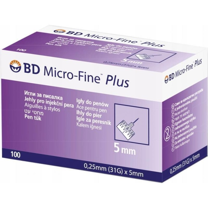 BD Micro-Fine Plus Pen-Nadeln 31G 0,25 mm x 5 mm 100 Stück für Insulinpens