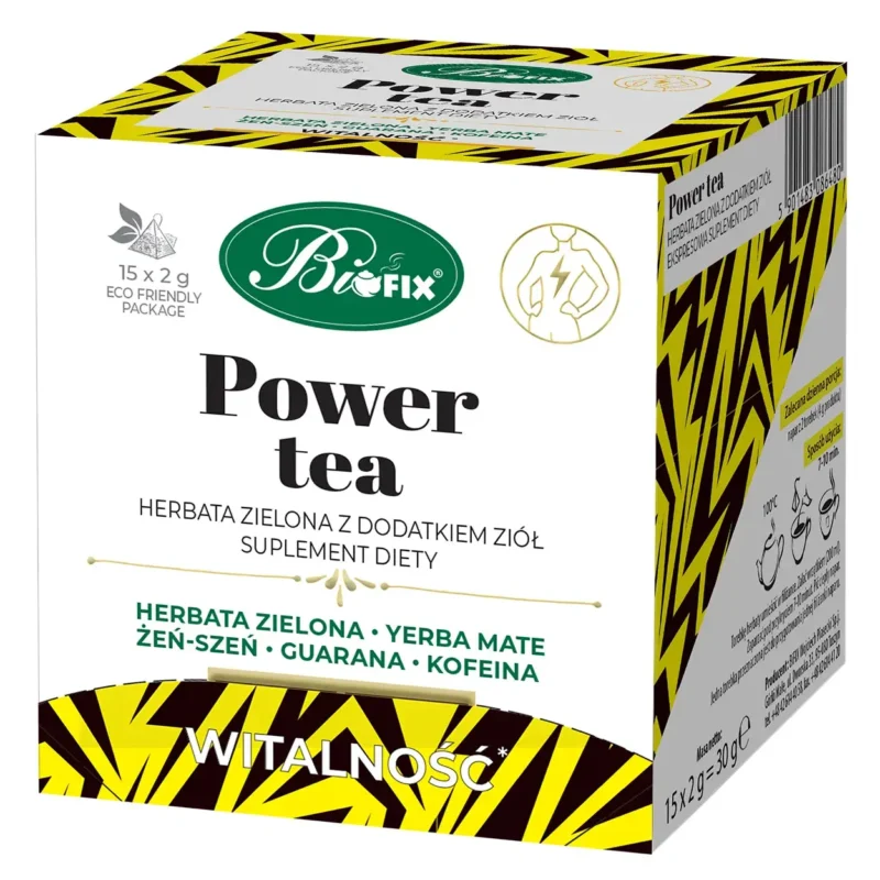 Bi Fix Power Tea grüner Tee mit Kräutern 15 Beutel für Energie und Konzentration