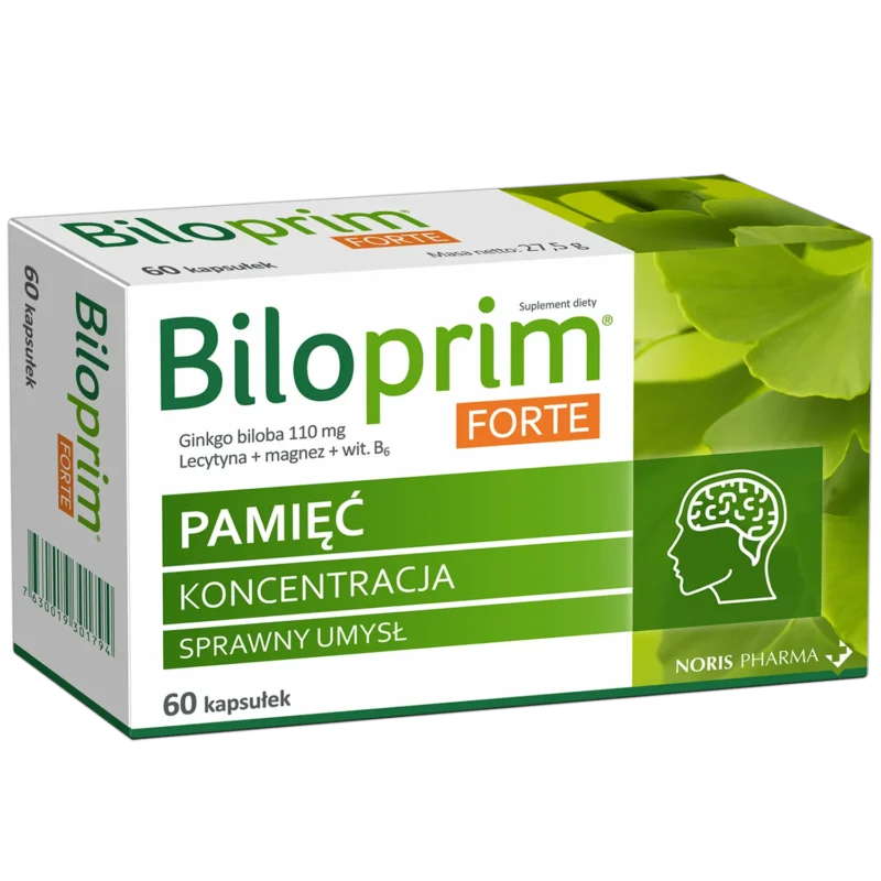 Biloprim Forte Kapseln mit Ginkgo biloba zur Unterstützung von Gedächtnis und Konzentration
