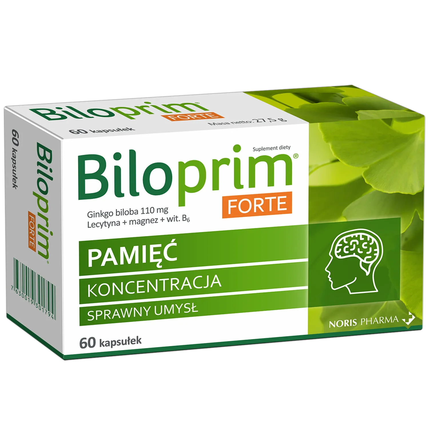 Biloprim Forte Kapseln mit Ginkgo biloba zur Unterstützung von Gedächtnis und Konzentration
