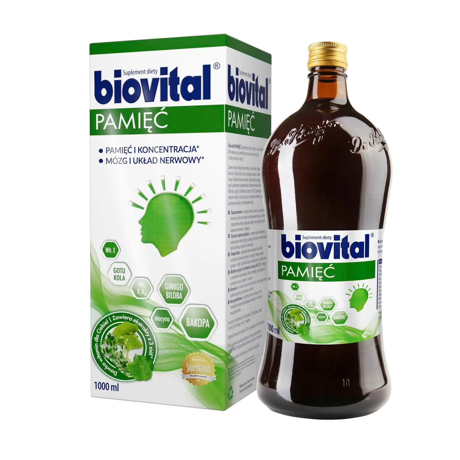 Biovital Gedächtnis Flüssigkeit mit Bacopa und Ginkgo zur Unterstützung von Konzentration und Gedächtnis