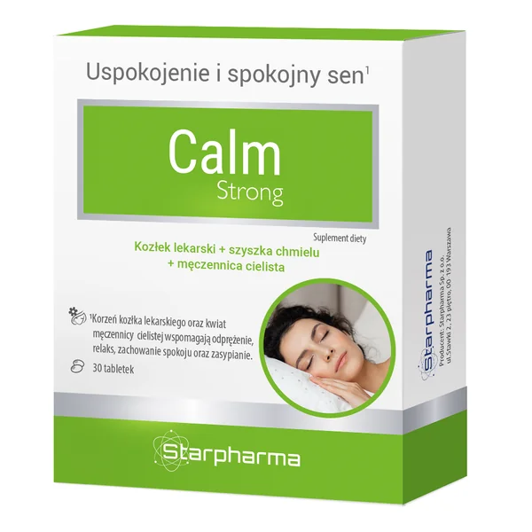 Calm Strong Tabletten mit Hopfen, Baldrian und Passionsblume zur Unterstützung von Entspannung und gesundem Schlaf