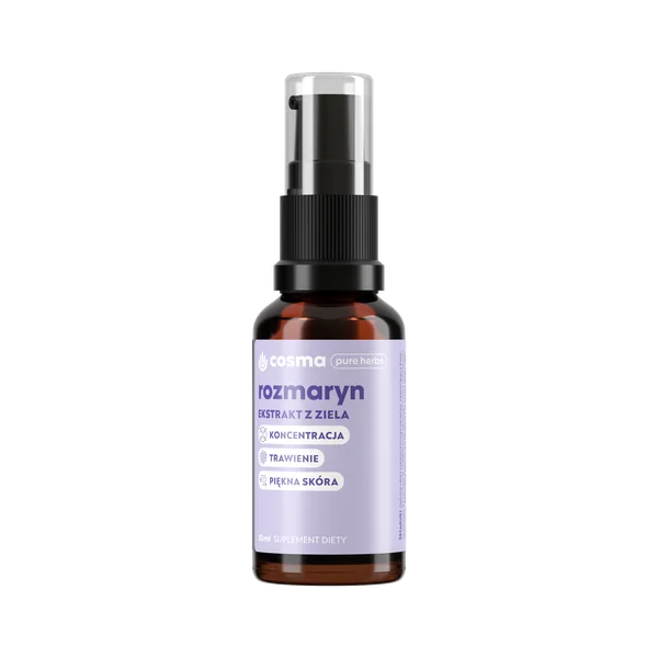 Cosma Pure Herbs Rosmarin Tropfen mit Hanföl zur Unterstützung von Wohlbefinden und Konzentration