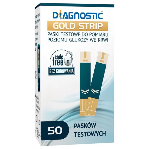 Diagnostic Gold Strip Blutzucker-Teststreifen 50 Stück für genaue Glukosemessung
