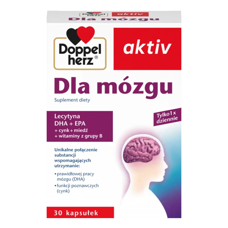 Doppelherz aktiv Für das Gehirn Kapseln mit Omega-3 und Lecithin zur Unterstützung der Konzentration
