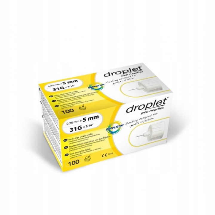 Droplet Pen-Nadeln 31G 5 mm 100 Stück für Insulinpens