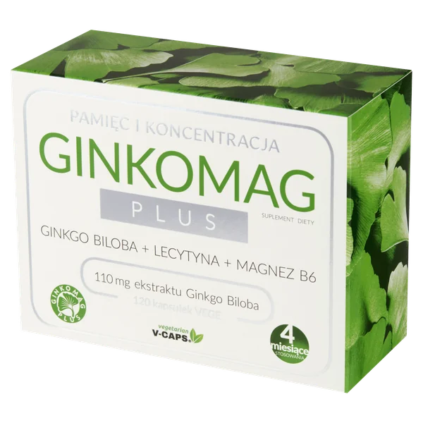 Ginkomag Plus Kapseln mit Ginkgo Biloba zur Unterstützung von Gedächtnis und Konzentration