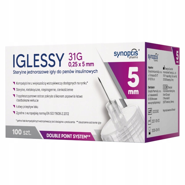 Iglessy Pen-Nadeln 31G 0,25 x 5 mm 100 Stück für Insulinpens