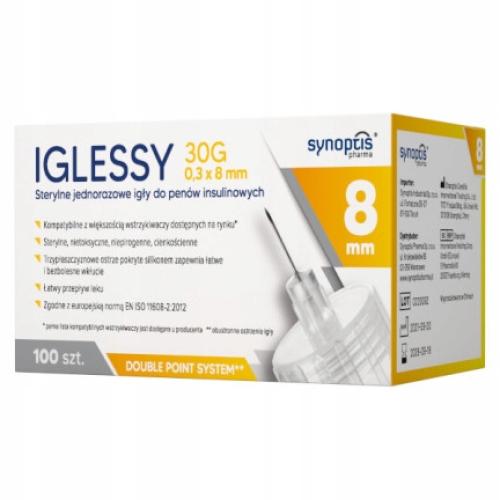 Iglessy Pen-Nadeln 30G 0,30 mm x 8 mm 100 Stück sterile Insulinnadeln für Insulinpens