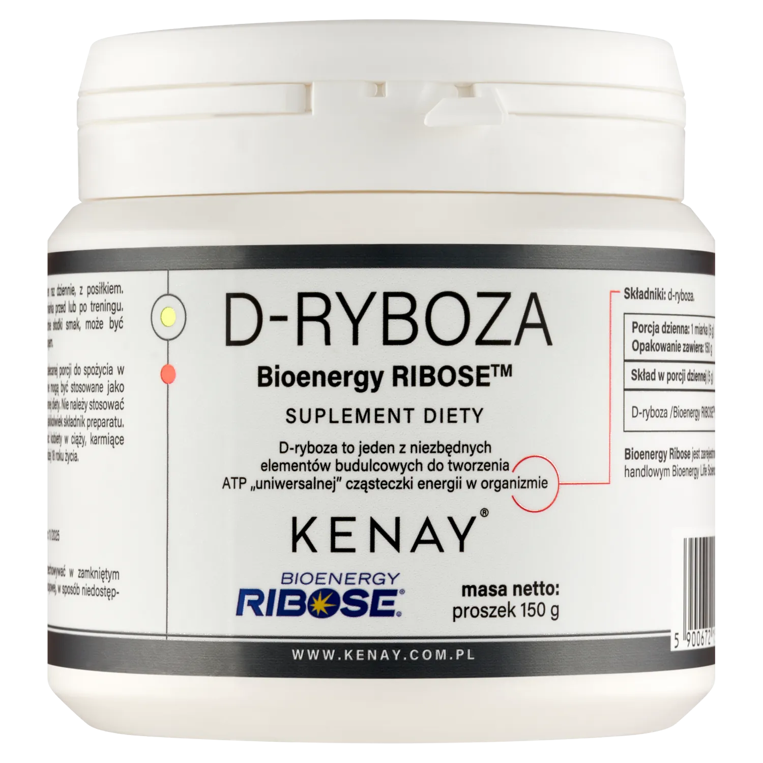 Kenay D-Ribose Bioenergy Ribose 150 g Pulver für Energie und Regeneration
