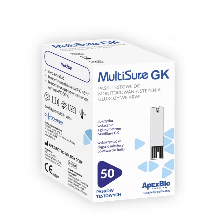 MultiSure GK Blutzucker-Teststreifen 50 Stück zur präzisen Glukosemessung