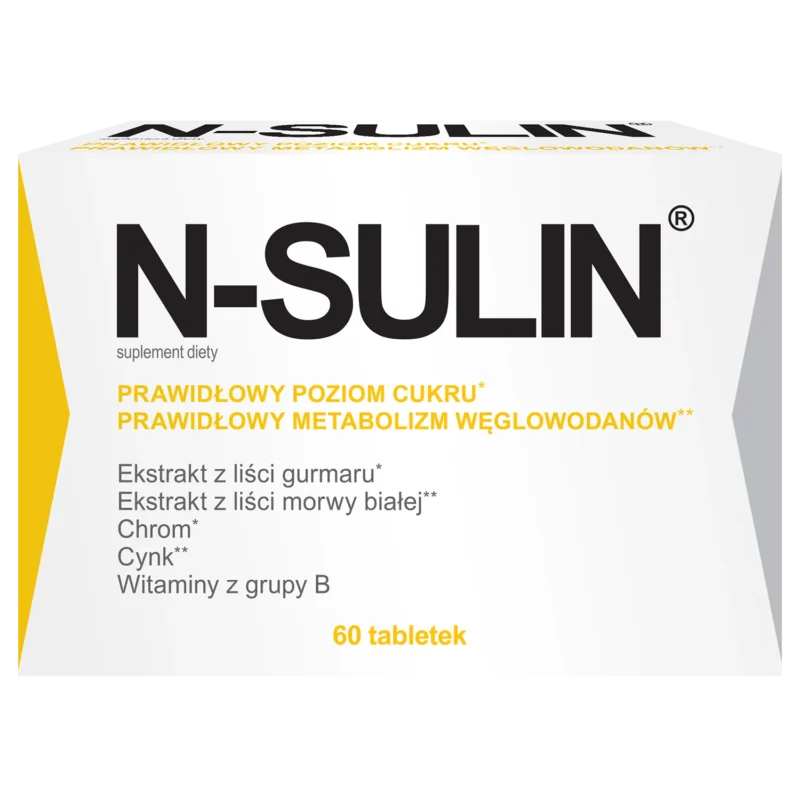 N-Sulin Tabletten mit Gymnema, weißer Maulbeere und Chrom zur Unterstützung des Blutzuckerspiegels