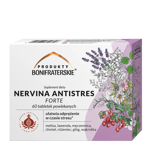 Nervina Antistress Forte 60 Tabletten mit Melisse, Lavendel und Magnesium zur Unterstützung von Entspannung und Nervensystem