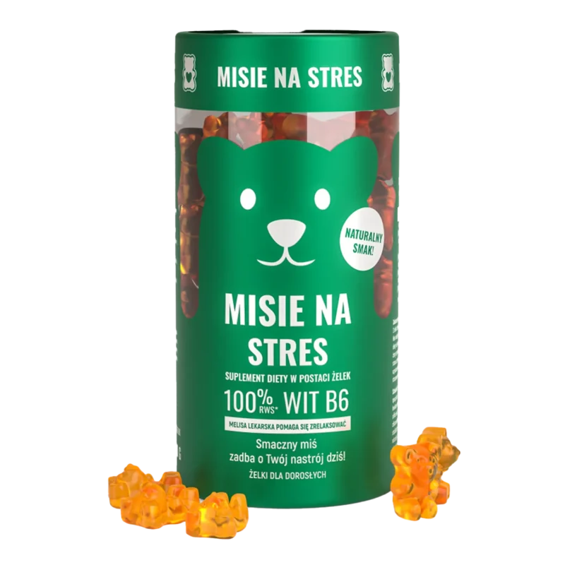 Noble Health Stressfrei-Bären Fruchtgummis mit Melisse, Kamille, L-Theanin und B-Vitaminen zur Unterstützung von Entspannung und Wohlbefinden.