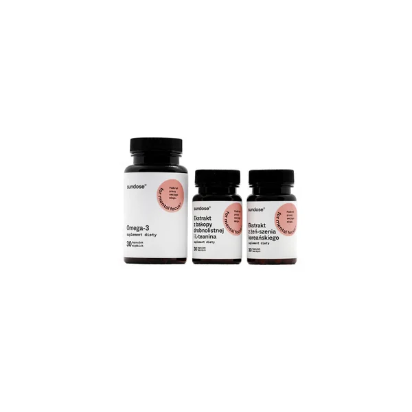 Sundose For Mental Focus° Kapseln mit Ginseng, Bacopa und Omega-3 zur Unterstützung der Konzentration