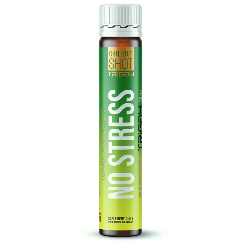 Triggy Vitamin Shot No Stress mit Melissenextrakt und Pfirsichgeschmack zur Unterstützung von Entspannung, Wohlbefinden und innerer Ruhe.