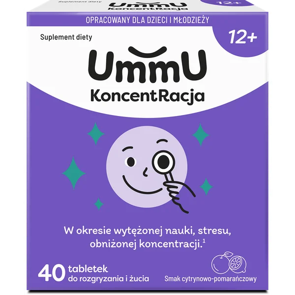 Ummu KoncentRacja 12+ Kautabletten zur Unterstützung von Konzentration und Lernen bei Jugendlichen