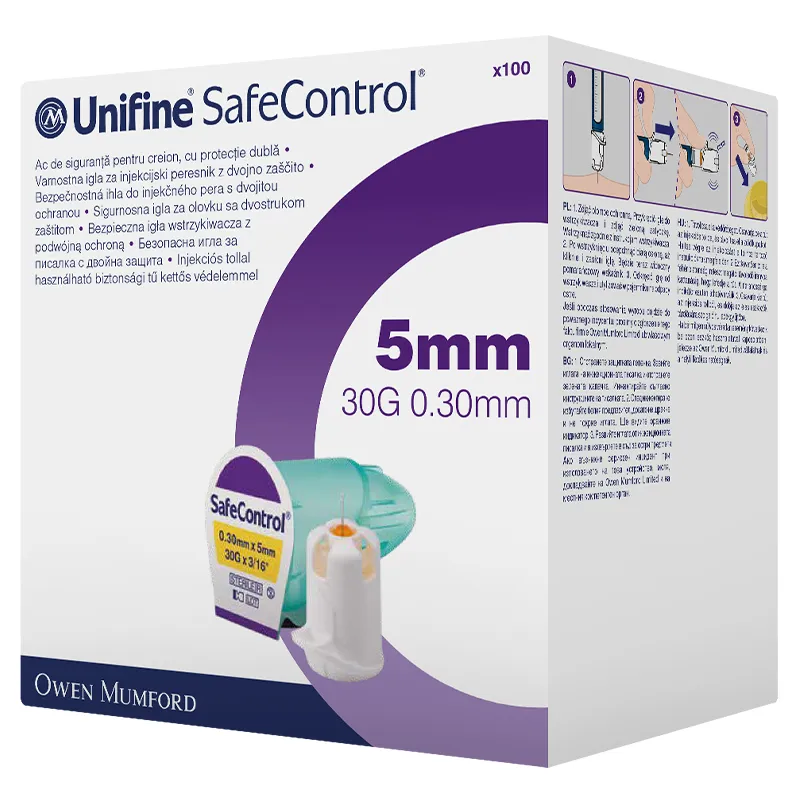 Unifine SafeControl Pennadeln 30G 5 mm 100 Stück