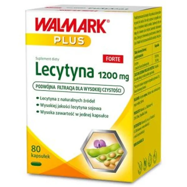 Walmark Plus Lecithin 1200 mg Forte Kapseln mit Sojalecithin zur Unterstützung von Konzentration und Gedächtnis