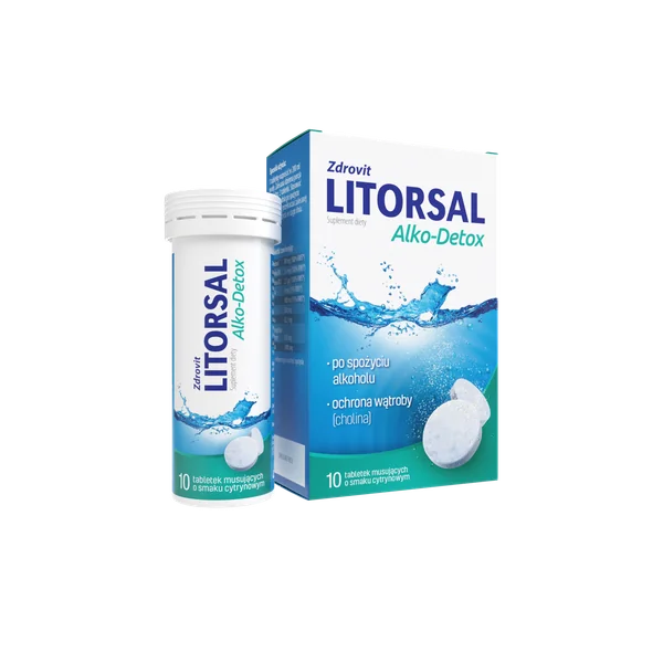 Zdrovit Litorsal Alko-Detox 10 Brausetabletten gegen Kater mit Elektrolyten und Vitaminen