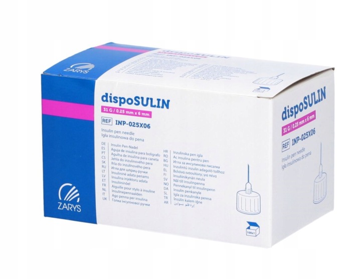 dispoSULIN Pen-Nadeln 31G 0,25 mm x 6 mm – 100 sterile Einweg-Insulinnadeln für alle gängigen Insulinpens