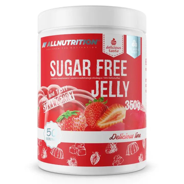 ALLNUTRITION Sugar Free Jelly Erdbeere 350 g – kalorienarmes Gelee ohne Zuckerzusatz mit fruchtigem Erdbeergeschmack