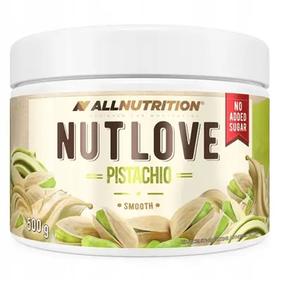 Allnutrition Nutlove Pistachio Smooth 500 g – cremige Pistaziencreme mit 45 % Pistazien, ohne Zuckerzusatz und ohne Palmöl.