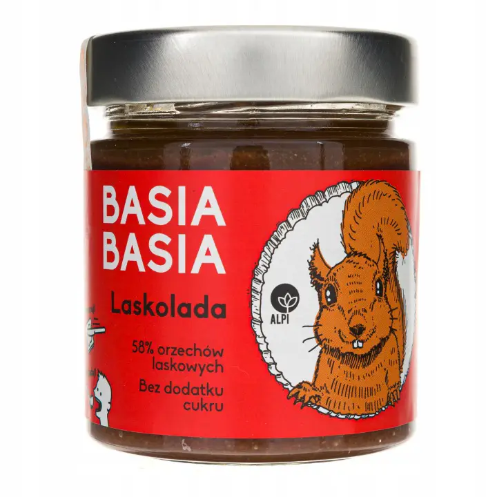 Basia Basia Laskolada Haselnusscreme 210 g mit Haselnüssen, Datteln und Kakao ohne Zuckerzusatz