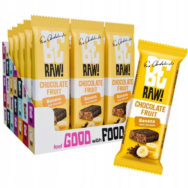 BeRAW Energy Banana Nuts Energieriegel mit Banane, Erdnüssen und Zartbitterschokolade im 15er Set