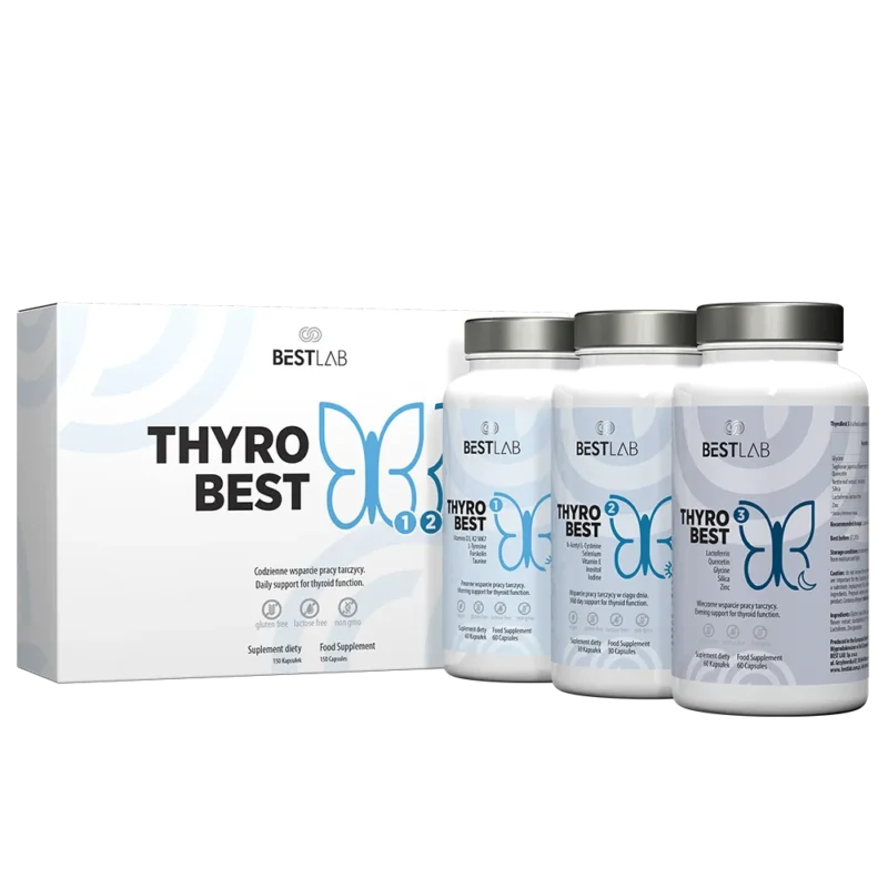 BestLab ThyroBest 3-Phasen-Formel mit Jod, Selen, Zink und Pflanzenextrakten für die Schilddrüse