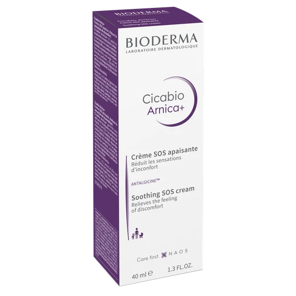Bioderma Cicabio Arnica+ regenerierende Creme 40 ml für Blutergüsse, Prellungen und Schwellungen.