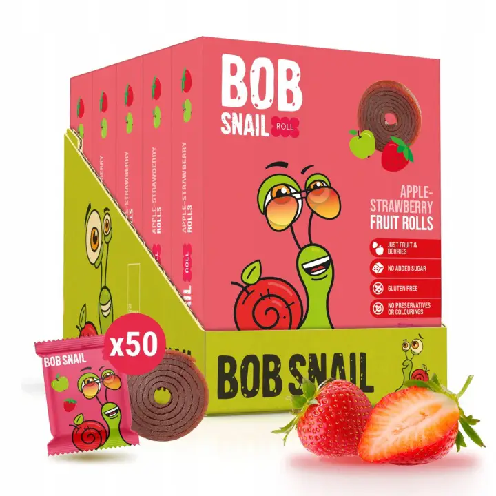 Bob Snail Fruchtrollen Apfel Erdbeere 500 g aus 100 Prozent Früchten ohne Zuckerzusatz