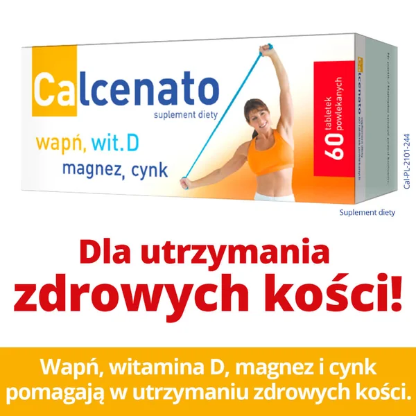 Calcenato Nahrungsergänzung mit Calcium, Vitamin D3, Magnesium und Zink – 60 Tabletten für gesunde Knochen