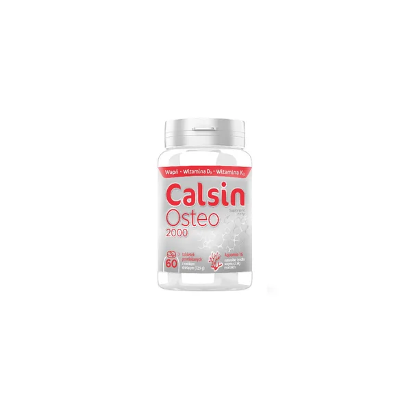 Calsin Osteo 2000 Nahrungsergänzung mit Calcium, Vitamin D3 und Vitamin K2 – 60 Tabletten für gesunde Knochen