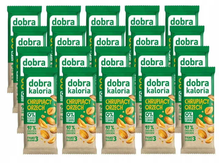 Dobra Kaloria Frucht-Nuss-Riegel ohne Zuckerzusatz mit Datteln und Erdnüssen im 20er Set