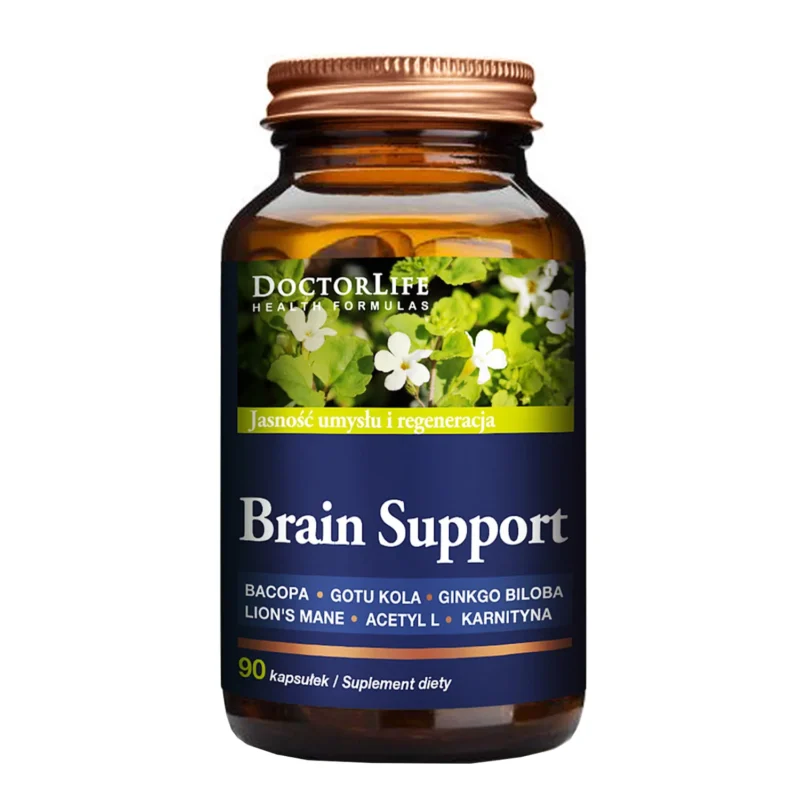 Doctor Life Brain Support 90 Kapseln mit Lion's Mane, Bacopa Monnieri, Gotu Kola, Ginkgo Biloba und Acetyl-L-Carnitin