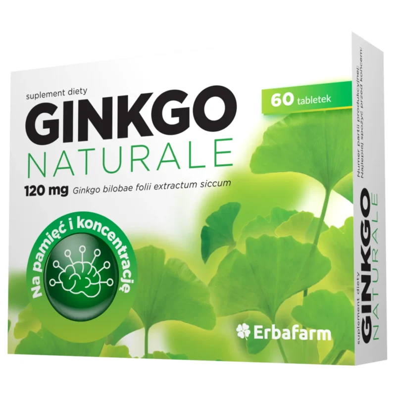 Erbafarm Naturale Ginkgo Naturale 60 Tabletten mit 120 mg Ginkgo-biloba-Extrakt für die tägliche Nahrungsergänzung