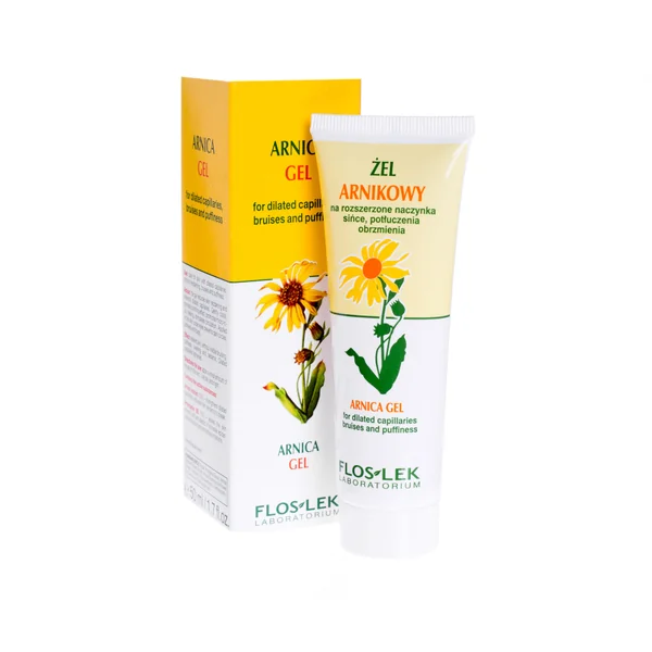 Floslek Arnika-Gel 50 ml zur Pflege bei Blutergüssen, Schwellungen und erweiterten Äderchen.