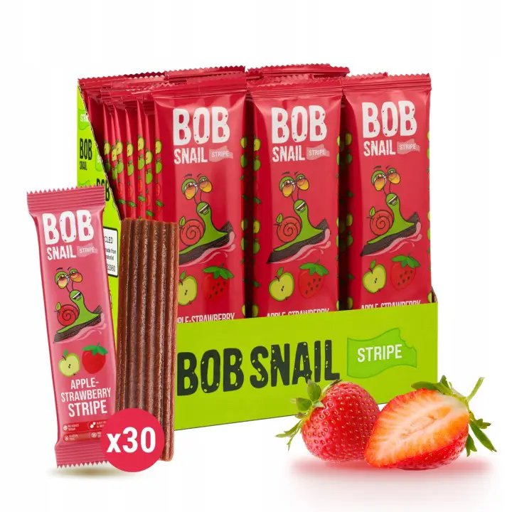 Bob Snail Fruchtstreifen Apfel Erdbeere 30x14g aus 100 Prozent Früchten ohne Zuckerzusatz