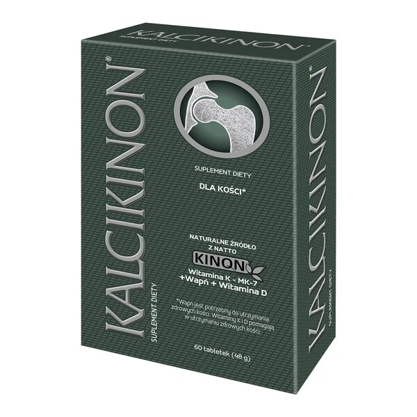 Kalcikinon 60 Tabletten mit Calcium, Vitamin D3 und Vitamin K2 zur Unterstützung gesunder Knochen.