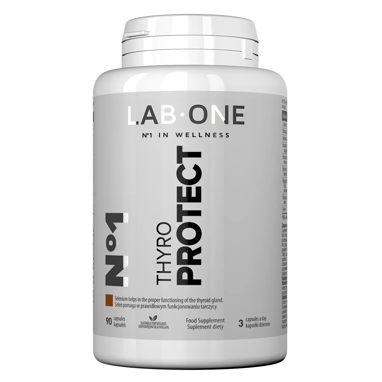 Lab One No1 Thyro Protect 90 vegane Kapseln mit L-Tyrosin, Ashwagandha und Pflanzenextrakten