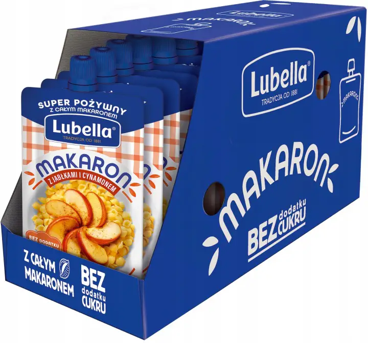 Lubella Fruchtdessert mit Joghurt, Vollkornnudeln, Apfel und Zimt 10 x 170 g ohne Zuckerzusatz