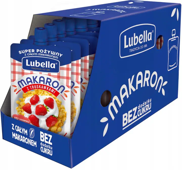 Lubella Fruchtdessert mit Nudeln, Joghurt und Erdbeeren 10 x 170 g ohne Zuckerzusatz