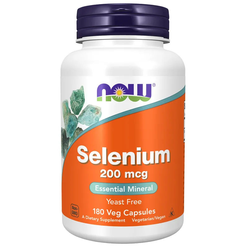 NOW Foods Selenium 200 µg mit L-Selenomethionin in 180 Kapseln zur Unterstützung der Schilddrüse