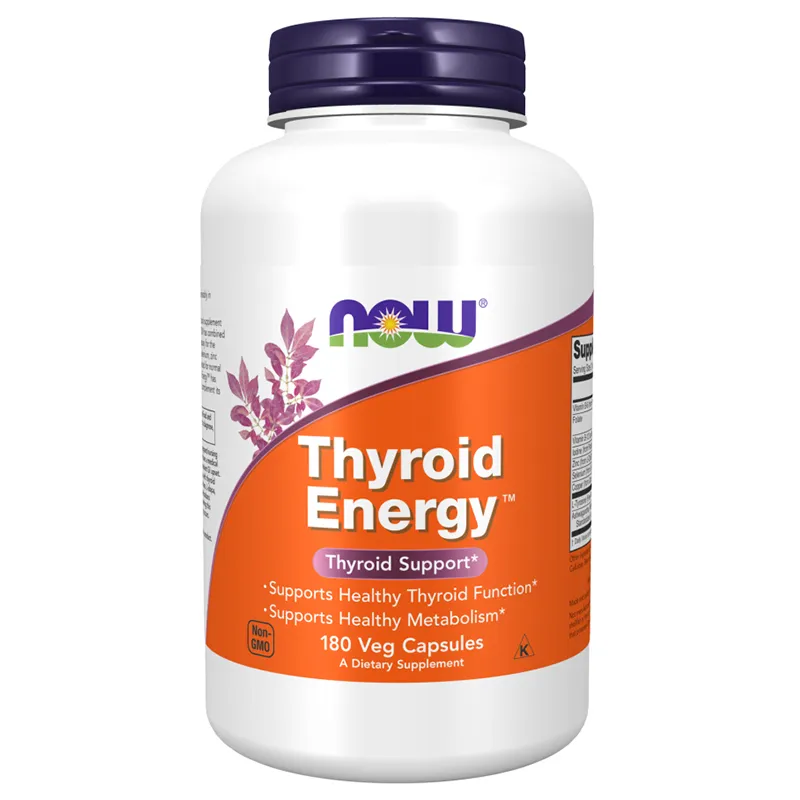 NOW Foods Thyroid Energy 180 vegetarische Kapseln mit Jod, Selen, Tyrosin und Ashwagandha