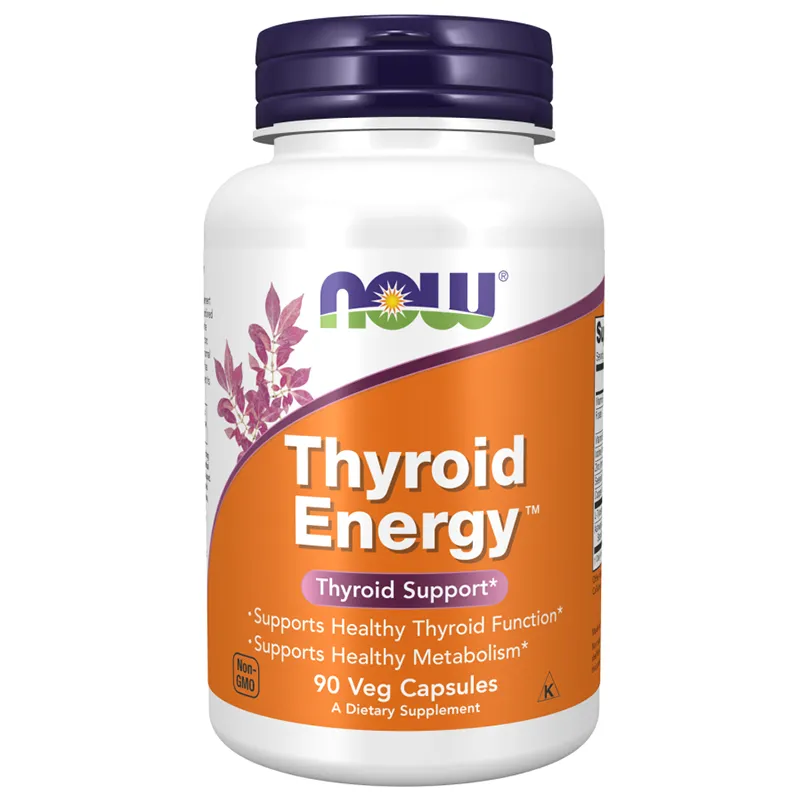 NOW Foods Thyroid Energy 90 vegetarische Kapseln mit Jod, Selen, Tyrosin und Ashwagandha