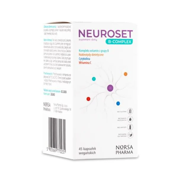 Neuroset B-Complex 45 Kapseln mit Citicolin, Uridin, Cytidin, Vitamin C und B-Vitaminen