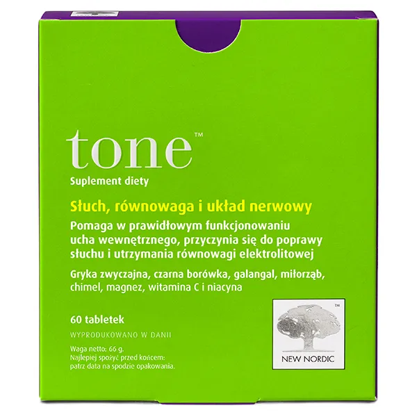 New Nordic Tone 60 Tabletten mit Ginkgo biloba, Magnesium und Heidelbeerextrakt zur Unterstützung des Hörvermögens