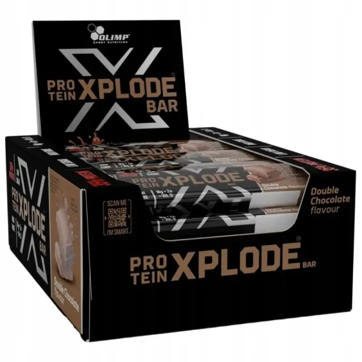 OLIMP Proteinriegel Double Chocolate Schokolade 40 g x 25 – proteinreicher Fitness-Snack