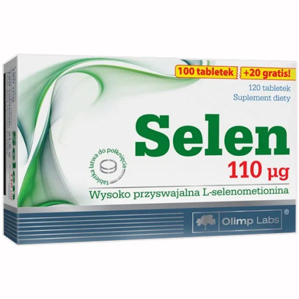 Olimp Selen 110 µg mit 120 Tabletten und organischem Selen zur Unterstützung der Schilddrüsenfunktion